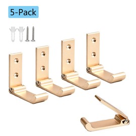 5-Pack Folding Aluminum Alloy Wall Mounted Coat Clothes Hook Single Foldable Wall Hanger for Bathroom Kitchen Bedroom