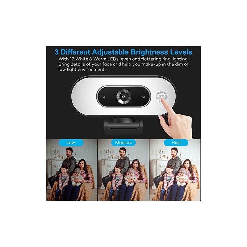 Cámara web 1080P con anillo de luz – Cámara de