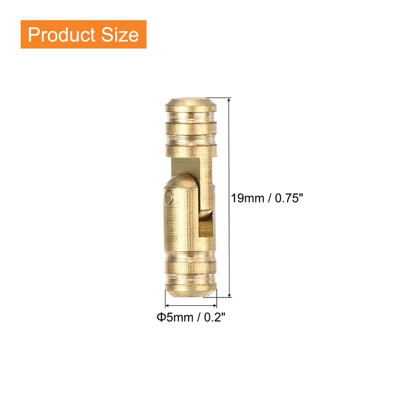 sourcing map 18Pcs Invisible Brass Barrel Hinge, 19x5mm Concealed Hinges,