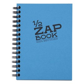 Clairefontaine 8348C Sketch Pad 1/2 Zap Book with Spiral Bound (Ideal for Sketches & Drawings, Suitable for Dry Techniques, Landscape Format, DIN A6, 10.5 x 14.8 cm, Blank) 1 Piece Assorted Colours