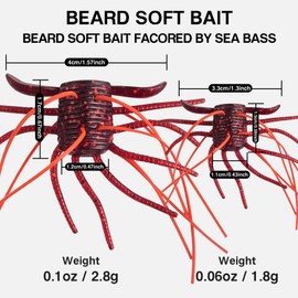 Eupheng Silicone Soft Dice Fishing Lures with Multiple Tentacles, Handmade Slow Sink Bass Fishing Soft Plastic Baits for Drop Shot, Finesse, Wacky Rig