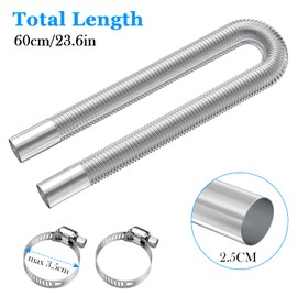 URAQT Parking Heater Exhaust Pipe, Diesel Heater Exhaust Pipe, Stainless Steel Exhaust Pipe, Air Heater Exhaust Pipe, Car Air Heater Exhaust Pipe Diesel Gas Vent Hose, Parking Heater Pipe (60CM)