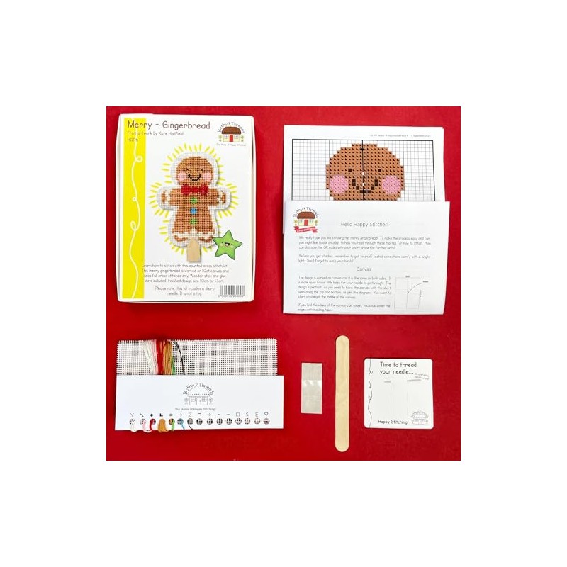 Bothy Threads Counted Cross Stitch Kit - Merry - Gingerbread