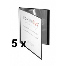 Presentation Display Book A4 20 Pockets Black Economy Pack of 5