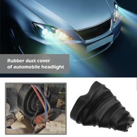Be In Your Mind 2 x Car LED Headlight Dust Covers 45-90mm Rubber Seal Waterproof Dustproof Headlight Cap Car Headlight Housing Black