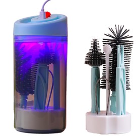 Baby Bottle Brush Set,Travel Baby Bottle Cleaner Kit,Silicone Bottle Brush with Stand Holder, Bottle Drying Rack,Babyshower Gifts for New Mom