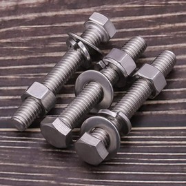 M12 x 40mm 4 Sets Stainless Hex Bolts with Hex Nuts, Flat Washers and Lock Washers Assortments