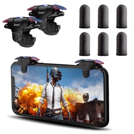GOFOYO CK3 Mobile Triggers,Mobile Game Controller, Game Trigger for PUBG/Free Fire/Call of Duty,Shooter Sensitive Controller Joysticks Trigger for iPhone&Android Phone (CK3 with 3 pair Finger Sleeves)