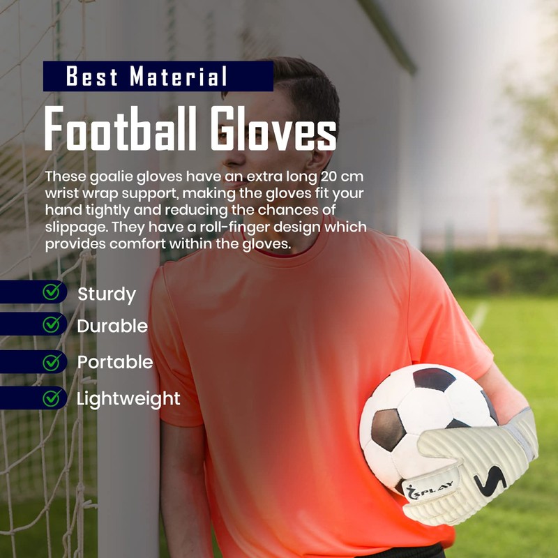 Splay Duo Football Gloves Size 10,Provides Ball Control & Grip,