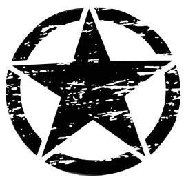 x xotic tech Military Army Style Rought Star Graphic Sticker,Car Body Hood Trunk Side Fender Door Bumper Decor Decal Compatible with Jeep Wrangler or Ford or Toyota or Ram Pickup Trucks- Black, 20"
