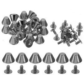 PATIKIL 8mm Studs for Clothing, 20 Sets Studs and Spikes Leather Rivets Cone Spikes Metal Screw Studs for Clothing Leather Crafts Fabric Shoes Punk Bag Leathercraft, 11x8mm, Black