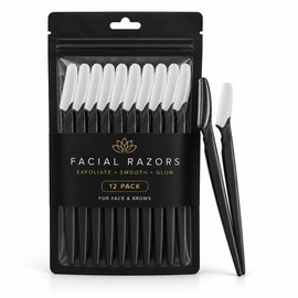 Dermaplane Facial Razors 12 Pack – Eyebrow & Face Razors for Women and Men, Precision Dermaplaning Tool for Peach Fuzz & Dead Skin Removal, Exfoliating Face Shaver with Protective Covers