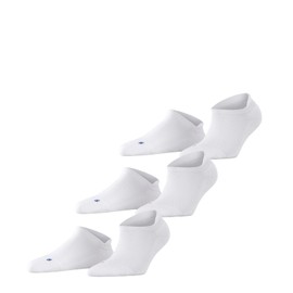 FALKE Unisex Cool Kick Sneaker Socks Breathable Quick-Drying Material Light Padding Plush Sole Cooling Flat Seam on Toe Sporty Plain Multipack 3 Pairs, White 2000