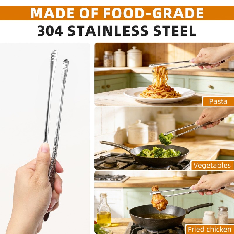 2 Pack Pasta Strainer Baskets with Wooden Handles & Cooking