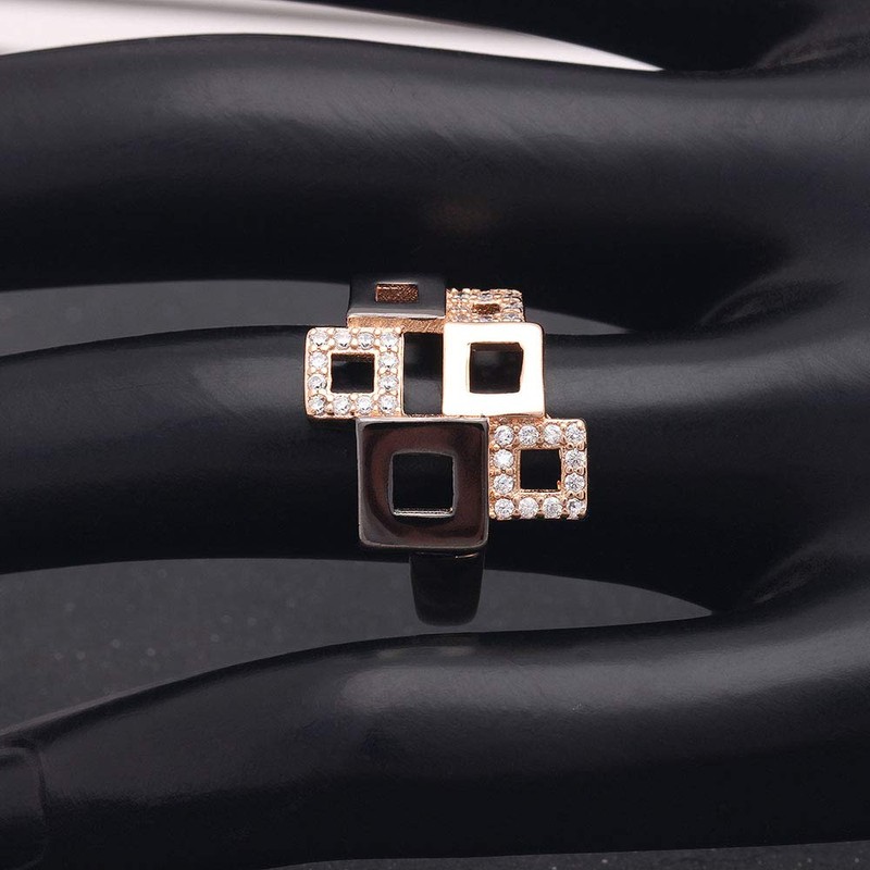 Geo Modern Fashion Ring for Women by Ginger Lyne |Rose