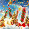 32 Pack Red-and-Green Twisty & Swirl Lollipops with Red Ribbon