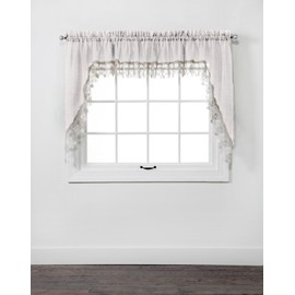 RENAISSANCE HOME FASHION Lillian Swag Pair, 56" X 38", Ivory