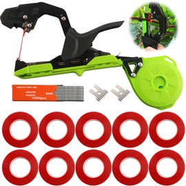 FYHBGR Plant Tying Machine,Handy Plant Binding Tape Tool, Quick Tying Grape Vines, Binding Tomato Vines, Lightweight Plant Tying Tools，More Durable Come with 10000pcs Staples 10 Rolls Tape