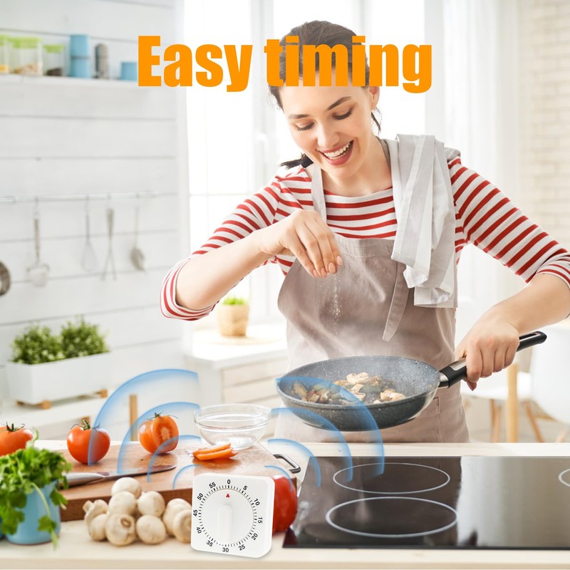 Kitchen Timer Mechanical,60 Minute Cooking Timers for Kitchen with Alarm