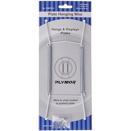 Plymor White Vinyl Finish Wall Mountable Plate Hanger, 8" H x 3" W x 0.5" D (For Plates 10" - 14")