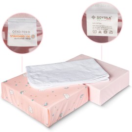 GOYSILA Next To Me Cot Fitted Sheet for Chicco Next2Me Cradle 2 Parts 100% Cotton + 1 Waterproof Mattress Protector Oeko-Tex Zertif Compatible Mattress 83 x 50 Cosleeping Kinderkraft UNO
