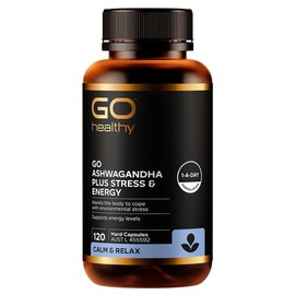 GO Healthy Ashwagandha Plus Stress & Energy 120 Hard Capsules Exclusive Size