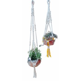 Macetero Colgante para Plantas – macetero de macramé Mariarts - Kit Juego de 2 maveteros – Hecho a Mano, hilo de algodón - Ideal para Decoración del hogar y oficina