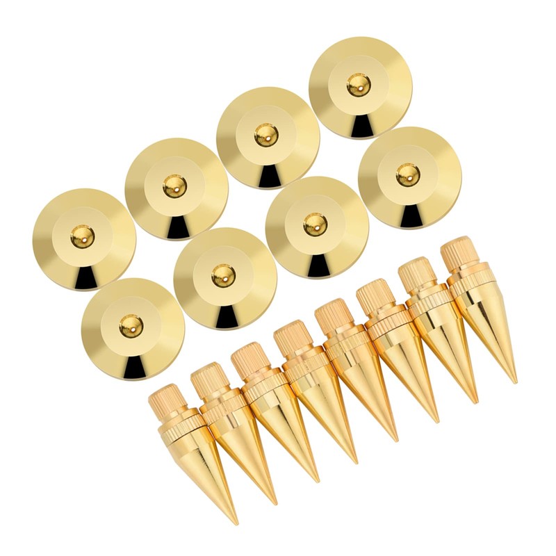 8 Pcs Copper Speaker Spikes Pads with Gold Plating, Universal