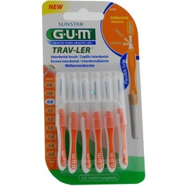 Gum Trav-ler Interdental Brush 0.9mm 1412 6 Pcs