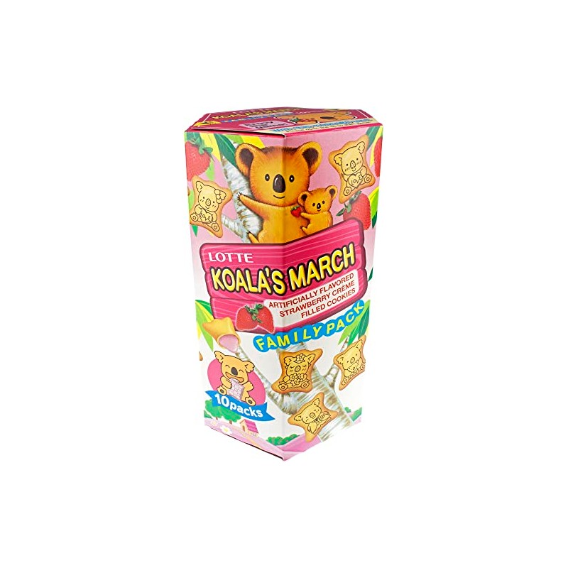 Lotte Koala's March Cookie with Strawberry Cream, 6.89 oz (Pack