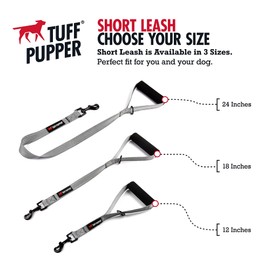 Tuff Pupper Service Dog Leash with Handle for Large Dogs | 18 Inch | Perfect for Services Dog Harness & Large Dog Training Leash | Traffic Leash Handle w/Padding | Short Leash Dog Coupler