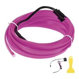 X AUTOHAUX 3 Meter EL Wire Cable LED Glow String Light Car Lighting Strip Flexible Neon Light for Car Decoration Wiring Driver(12v) Purple