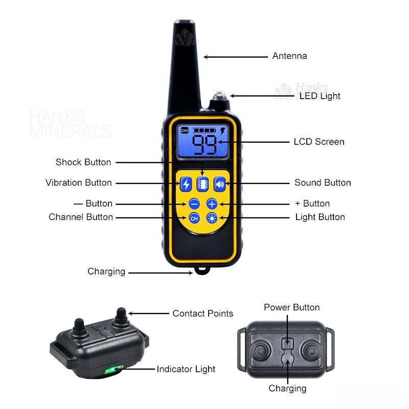 Dog Training Collar 3000FT Remote Rechargeable Shock PET Waterproof Trainer