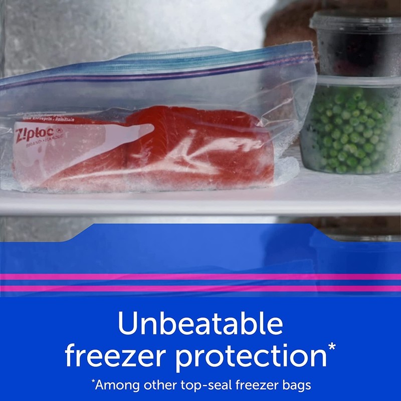 Ziploc Extra Large Food Storage Freezer Bags with Double Zipper