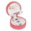 Round Portable Jewelry Box Organizer Display Storage Case for Rings