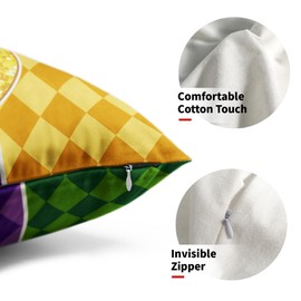 Mardi Gras Lumbar Pillow Covers 12X20 Inch Masquerade Mask Fleur De Lis Couch Pillow Cases Yellow Purple Green Throw Pillows Set of 2 Happy Mardi Gras Holiday Party Decor For Sofa Home Decorations