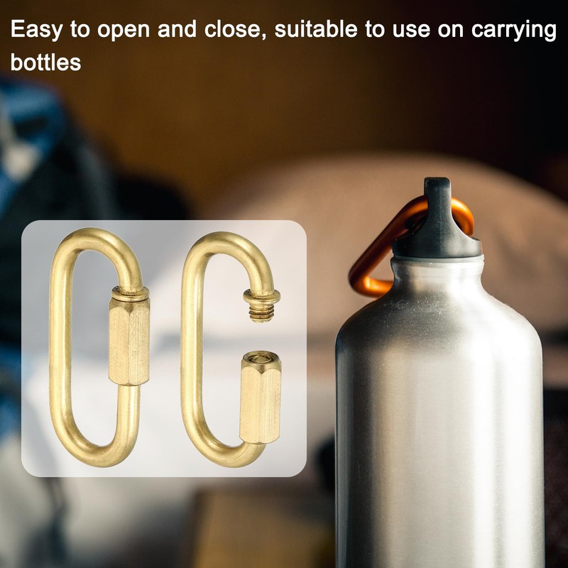 PATIKIL 4mm Copper Fast Link Screw Lock Chain Connector Oval