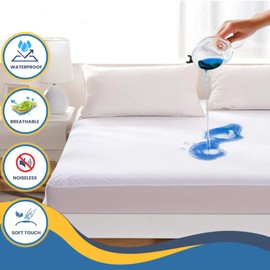 SomniGlow Premium Waterproof Mattress Protector, Double Bed 135 x 190 x 30 cm, Waterproof Sheet Snug fitted Anti-Allergy, Breathable, Terry Towel Mattress Cover, incontinence, bed wetting, washable