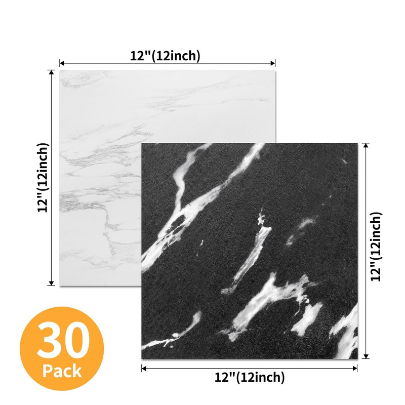 WOWSTAR 30-Pack Peel and Stick 12 x 12in Vinyl Floor