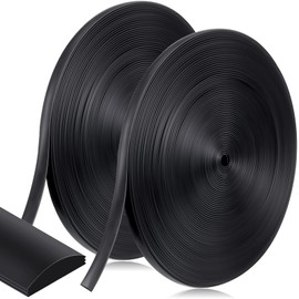 Yaomiao 0.29'' Width Flat Screen Spline Black Vinyl Screen Spline Flat Bottom and Curved Top Edge Window Screen Spline for Replace Glass Screen on Windows or Patio Screen Doors, 0.092 Thick (200ft)