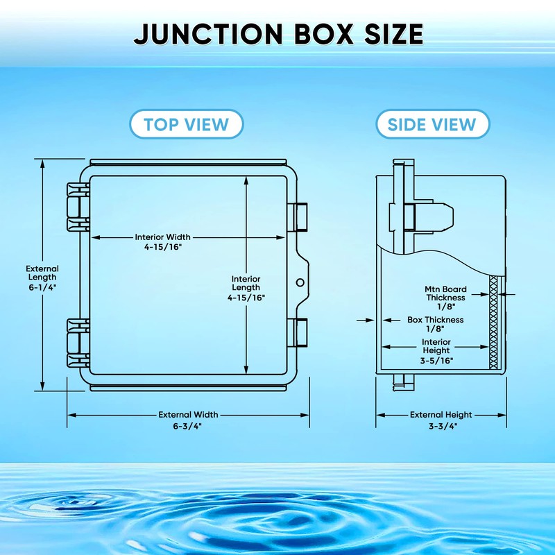 GEVEELIFE Waterproof Junction Box ABS Plastic, Outdoor Electrical Box IP67