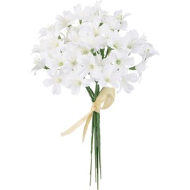 Tokyodo FM002160-001 Artificial Flowers MAGIQ Pastel Flower Picks, White, Flower Diameter 1.0 x 6.3 inches (2.5 x 16 cm), Pack of 6