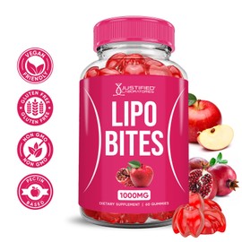 (5 Pack) Lipo Bites ACV Gummies Advanced Formula 1000MG Apple Cider Vinegar Chewies Formulated with Pomegranate Beet Juice Powder B12 Vegan Non GMO 300 Gummys