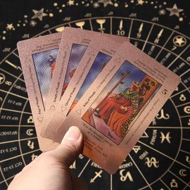 Rose Holographic Tarot Deck for Beginners - Gold Foil, Color-Shifting, Waterproof Cards w/ Keywords & Zodiac Signs | Complete Gift Set w/ Guidebook & Luxury Box