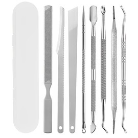 DLPRK 8 Piece Set Ingrown and Nail File, Ingrown Toenail Removal Kit, Stainless Steel Manicure Nail File Pedicure Foot Care Tools for Hand Feet
