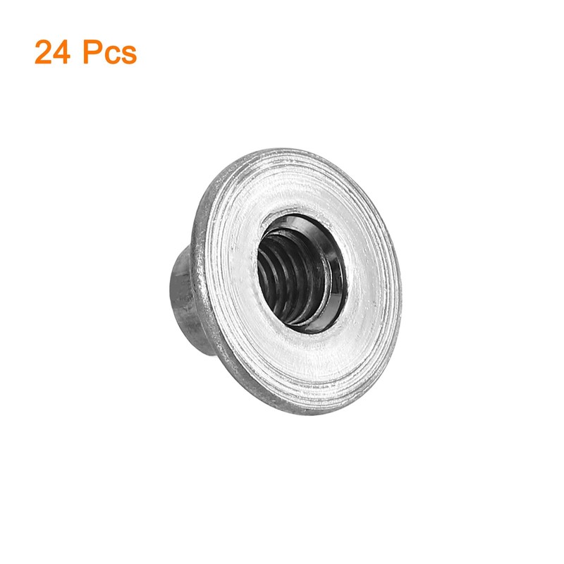 sourcing map M8 T-nuts, 24pcs Carbon Steel Tee Nut Round