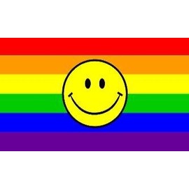 NEOPlex 3' x 5' Rainbow Happy Face Novelty Flag