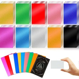 Dofiki 300 PCS Multicolore Metal Business Card Aluminium Engraving Blank Aluminium Business Card for Laser Engraver Laser Engraving DIY Cards, Thickness 0.21 mm (Multicolore)