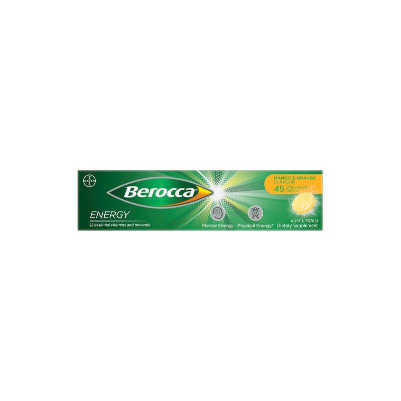 Berocca Energy Vitamin B & C Mango & Orange Flavour