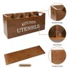 Kitchen Utensil Holder with Drainage Bottom, Extra Large 4 Compartments